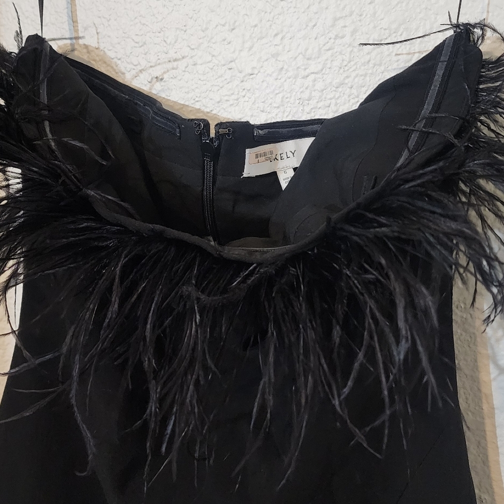 Revolve X Likely Desi Feather-Trim Bodycon Midi Dress cocktail dress size 6 - Picture 5 of 6